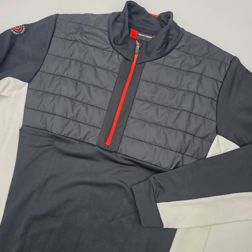 GALVIN GREEN DALTON GOLF INSULATING MID LAYER MENS LARGE BLACK ORANGE WHITE NEW!
